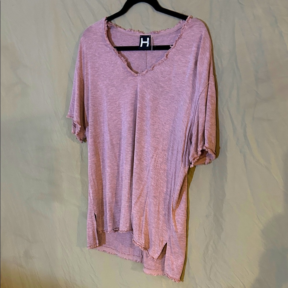 H by Bordeaux pink heather tshirt